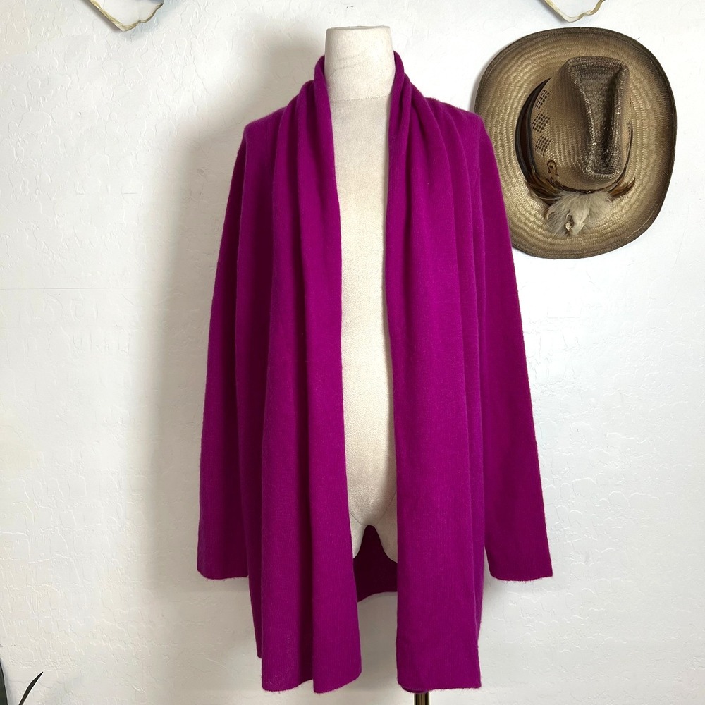 Charter Club Luxury 100 Cashmere Cardigan Sweater Womens Plus 0X Magenta Pink Op
